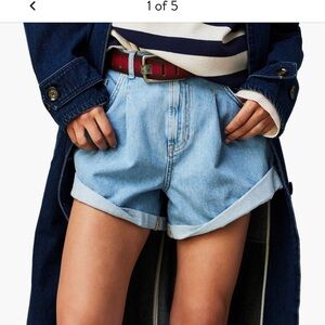 We The Free Blue Jean Shorts High-Waisted Vintage Style